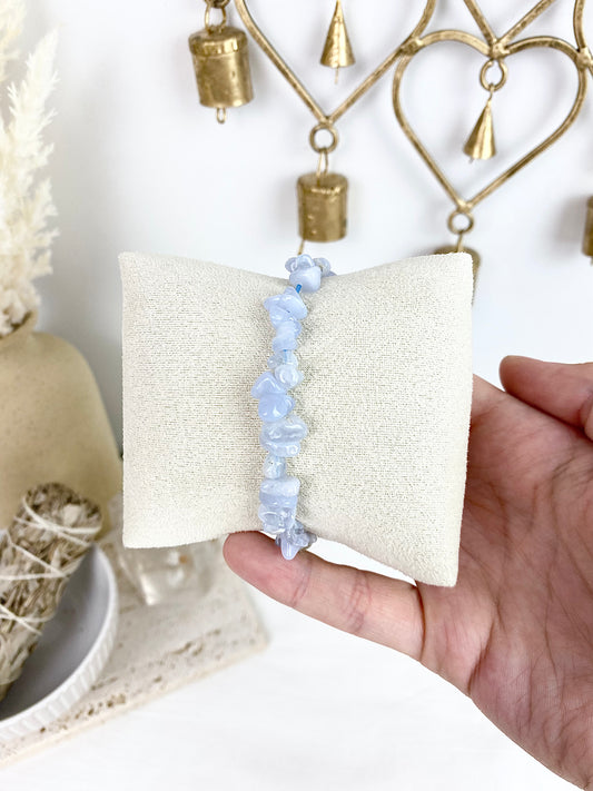 Blue Lace Agate Chip Bracelet