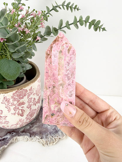♡ Peruvian Rhodonite Tower — 1. ♡