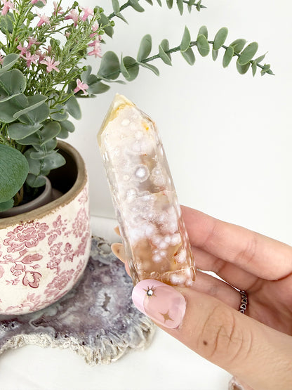 ✿ Pink Amethyst x Flower Agate Towers ✿