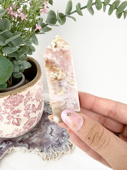 ✿ Pink Amethyst x Flower Agate Towers ✿