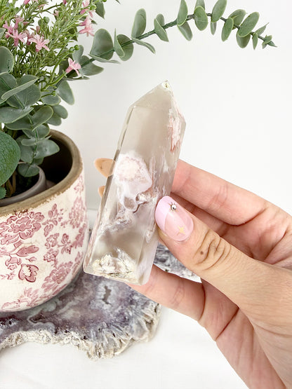 ✿ Pink Amethyst x Flower Agate Towers ✿