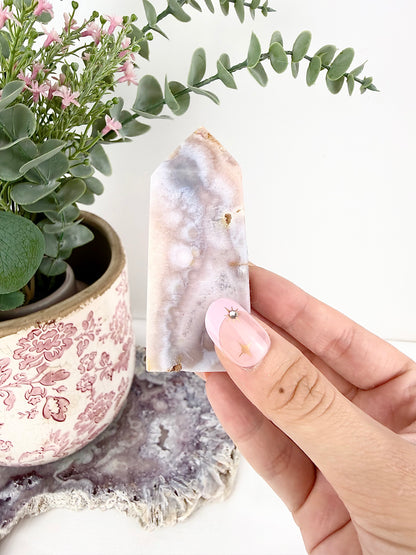 ✿ Pink Amethyst x Flower Agate Towers ✿