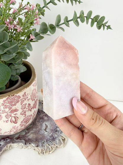 ✿ Pink Amethyst x Flower Agate Towers ✿