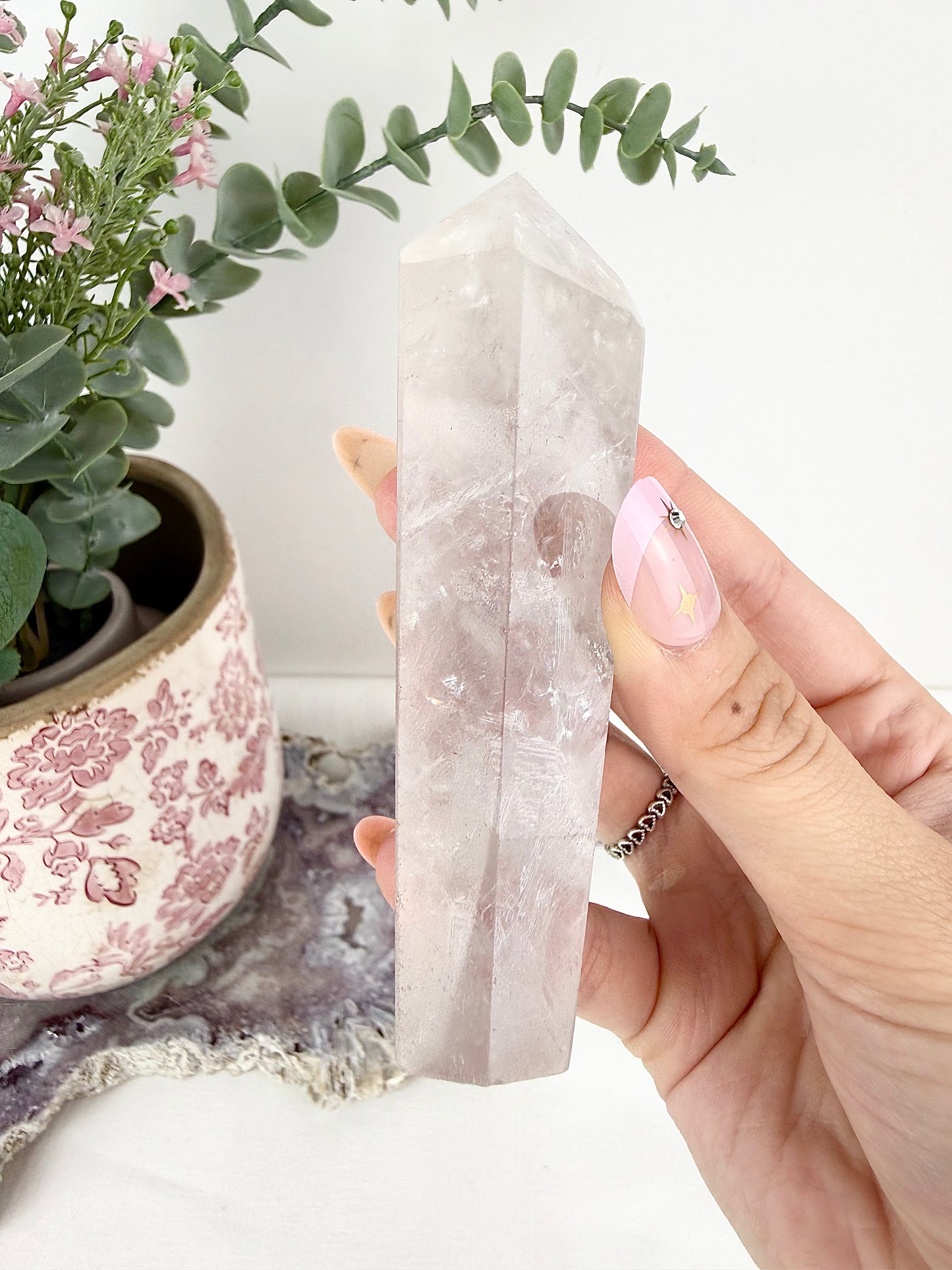 High Quality Light Amethyst Point (with rainbow inclusions!)