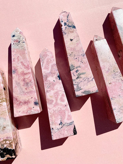 ♡ Peruvian Rhodonite Obelisks ♡