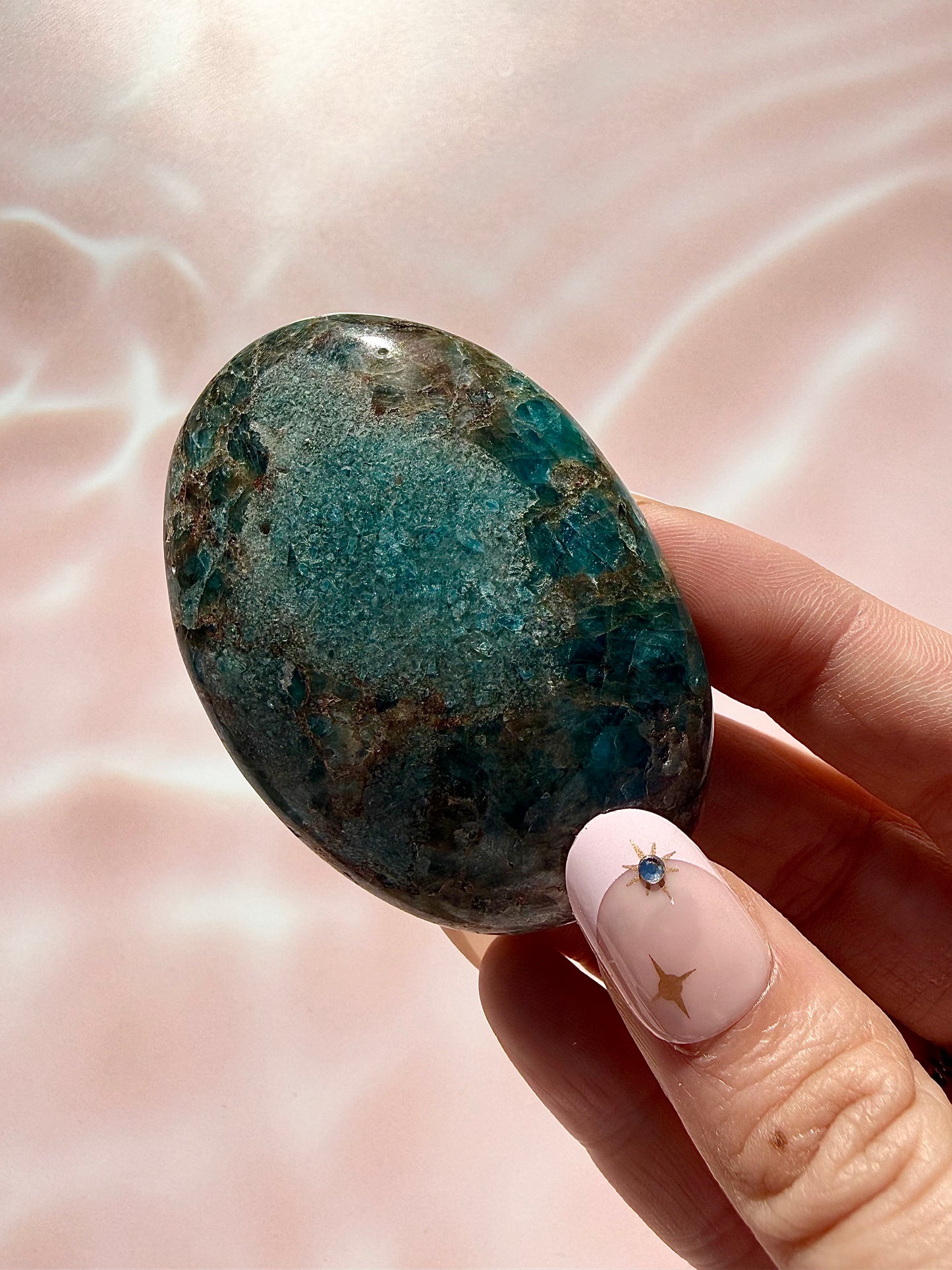 Blue Apatite Palmstone