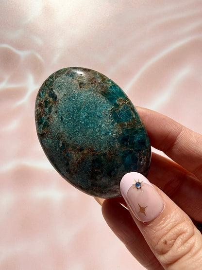Blue Apatite Palmstone