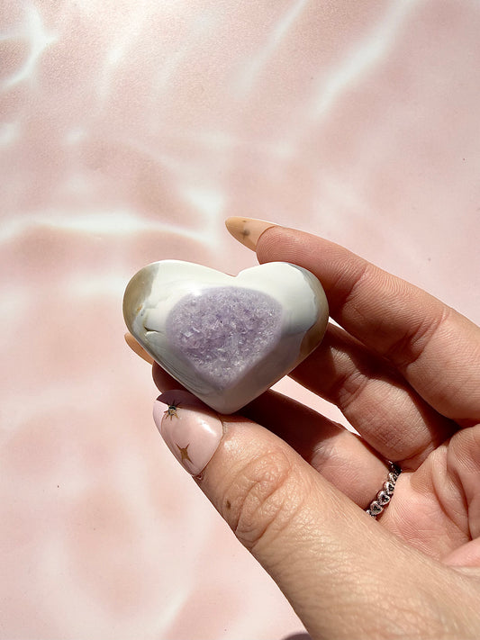 Druzy Amethyst Agate Heart