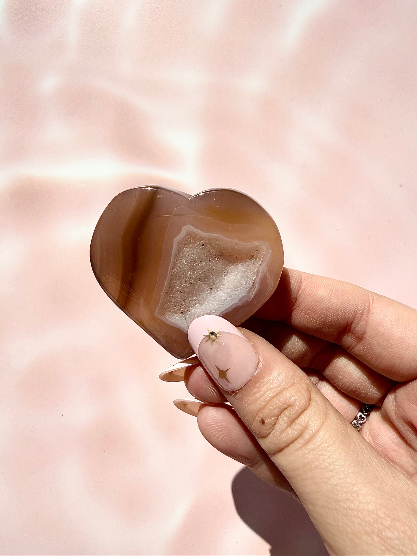 Druzy Agatę Heart