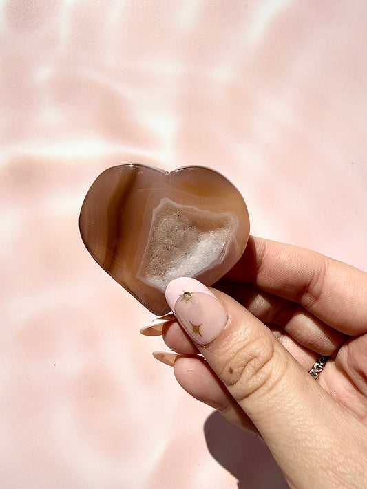 Druzy Agatę Heart