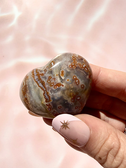 Bubble Ocean Jasper Heart