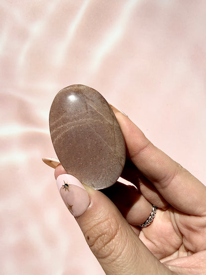 ✧ Sparkly Peach Moonstone Palmstone ✧