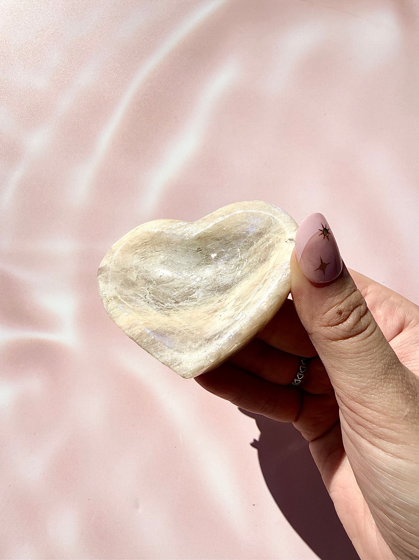 Rainbow Moonstone Heart Bowl