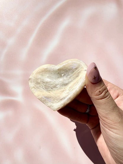 Rainbow Moonstone Heart Bowl
