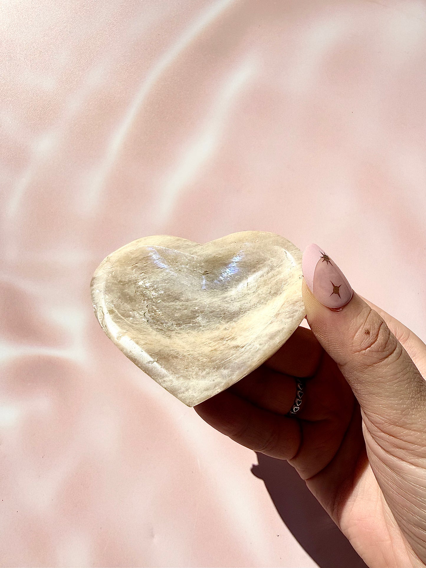 Rainbow Moonstone Heart Bowl