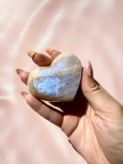 Rainbow Moonstone Heart Bowl