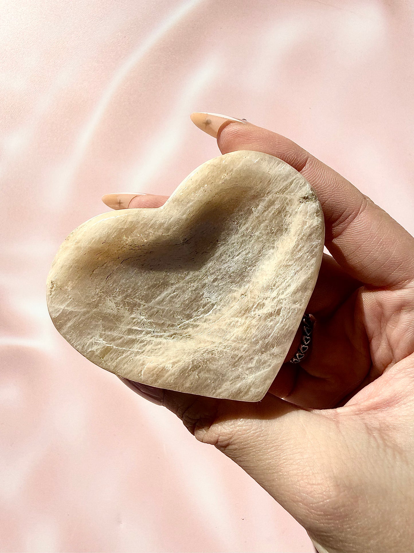 Rainbow Moonstone Heart Bowl