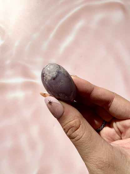 Blue Flower Agate with Pink Amethyst Shivas