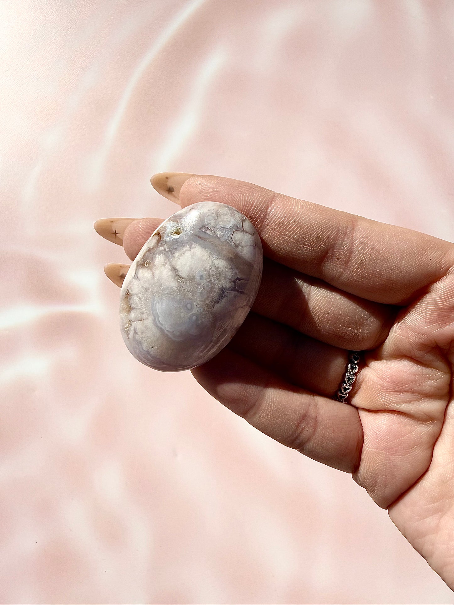 Blue Flower Agate Palmstones