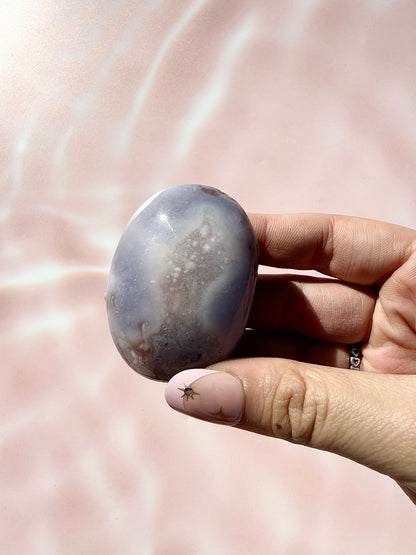 Blue Flower Agate Palmstones