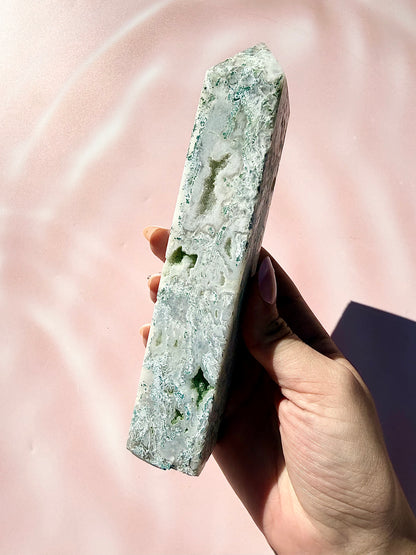 Moss Agate Large Tower