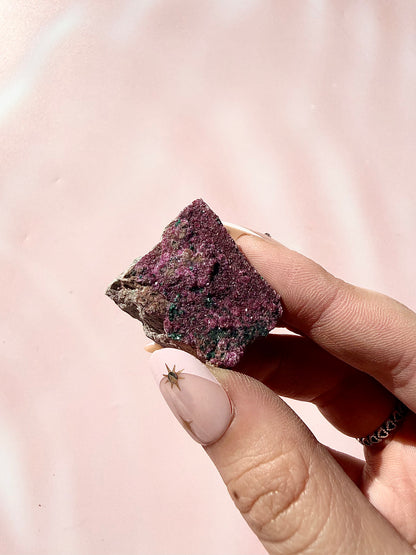 Cobalto Calcite with Malachite Specimen