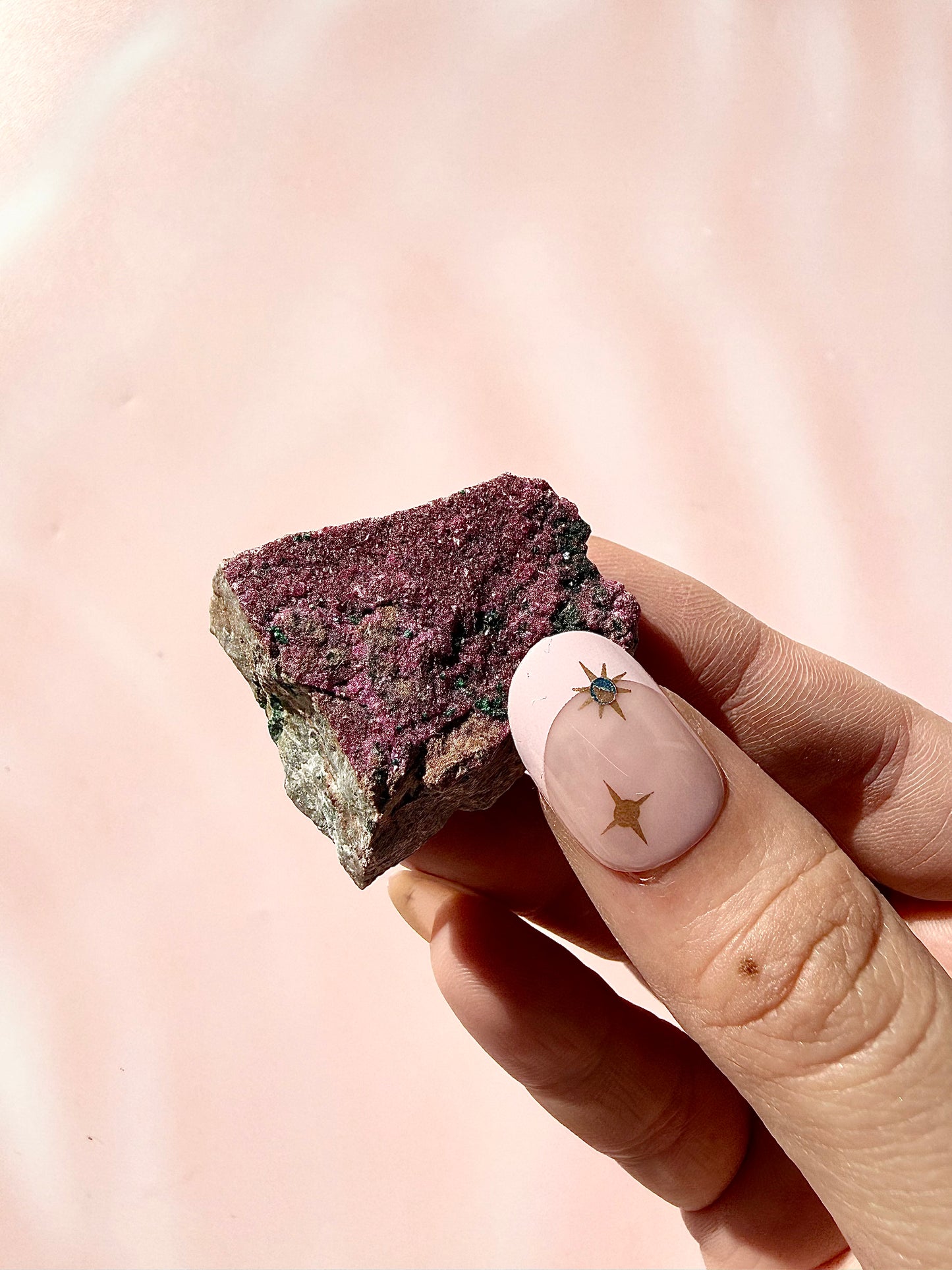 Cobalto Calcite with Malachite Specimen