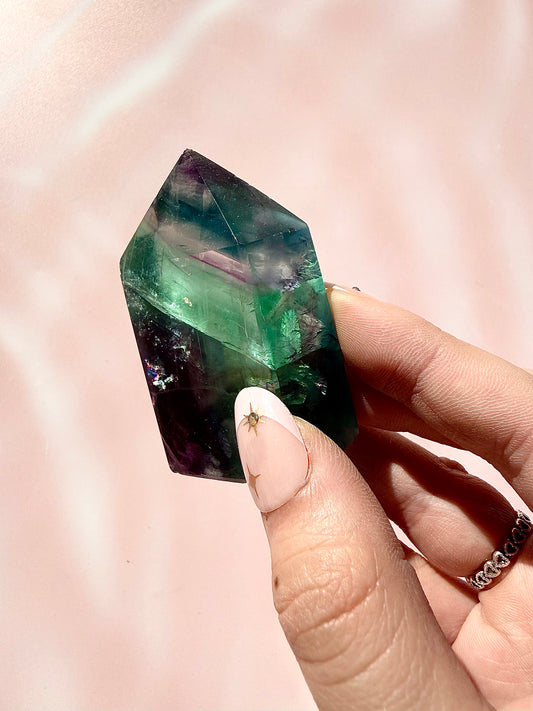 High Quality Rainbow Fluorite Tower