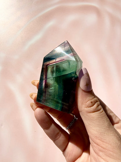 High Quality Rainbow Fluorite Tower