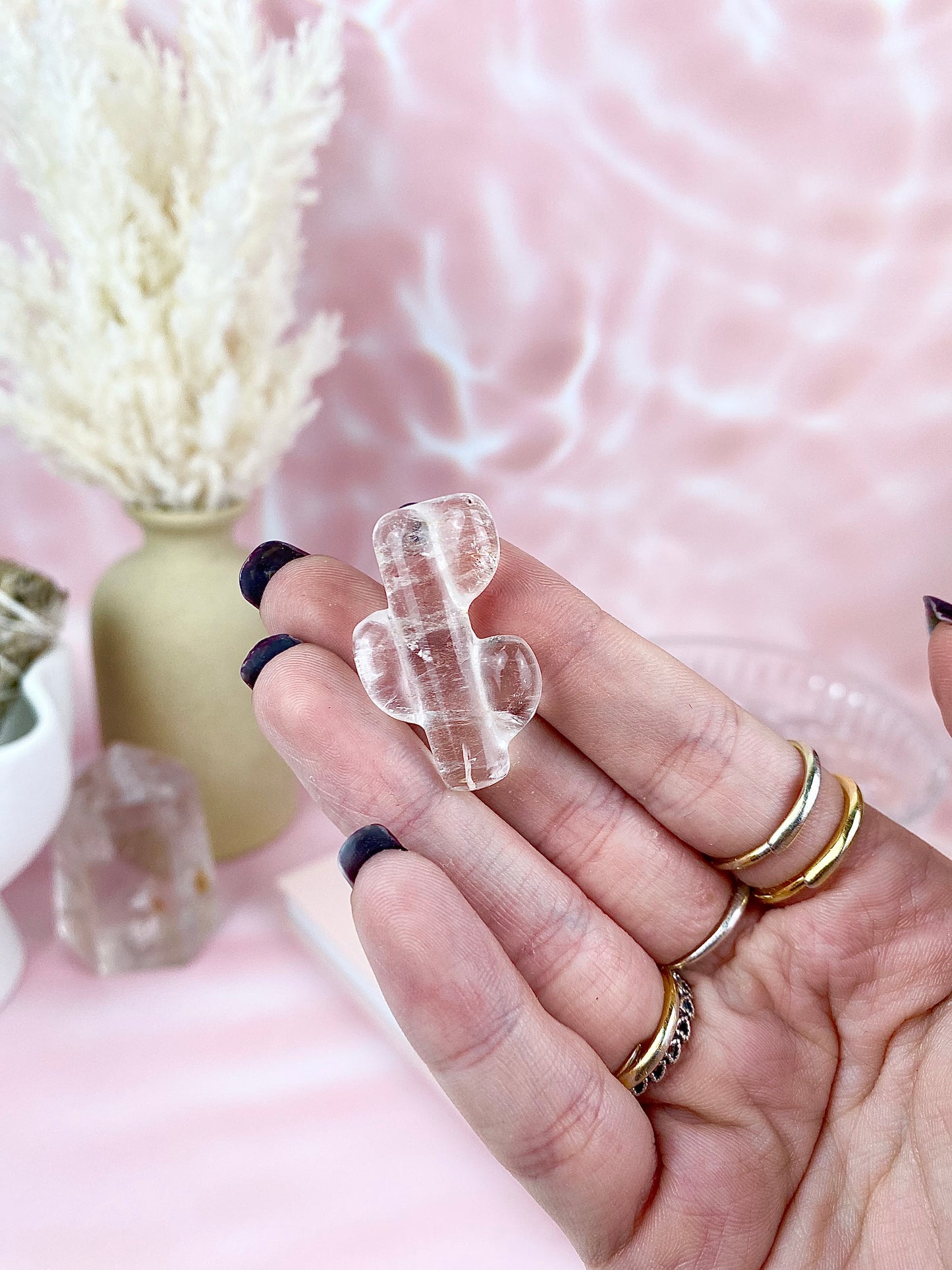 High Quality Clear Quartz Cactus