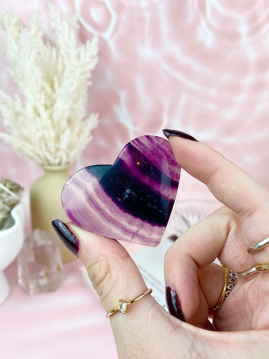 Purple Fluorite Hearts