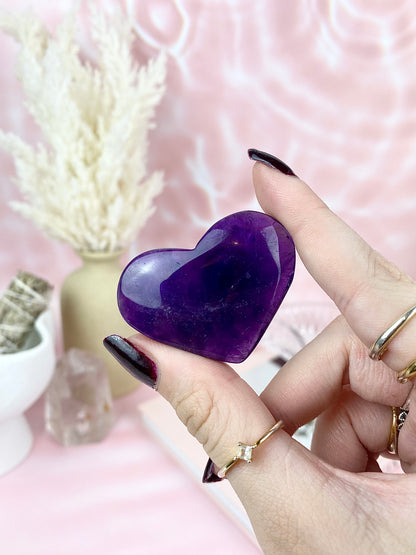 Purple Fluorite Hearts