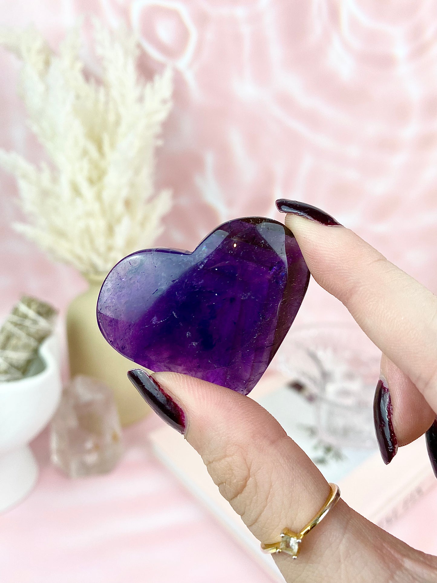 Purple Fluorite Hearts