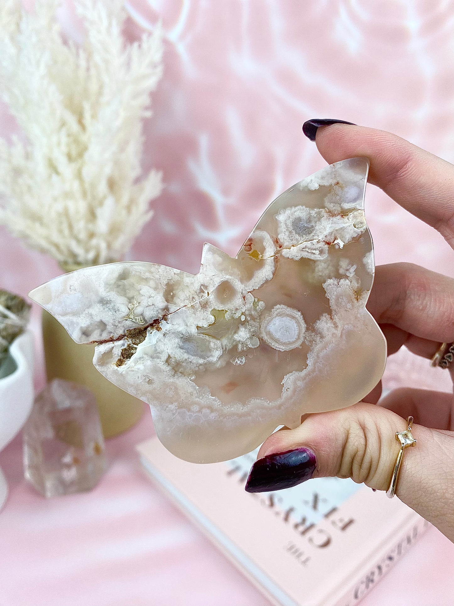 Large Flower Agate Butterfly