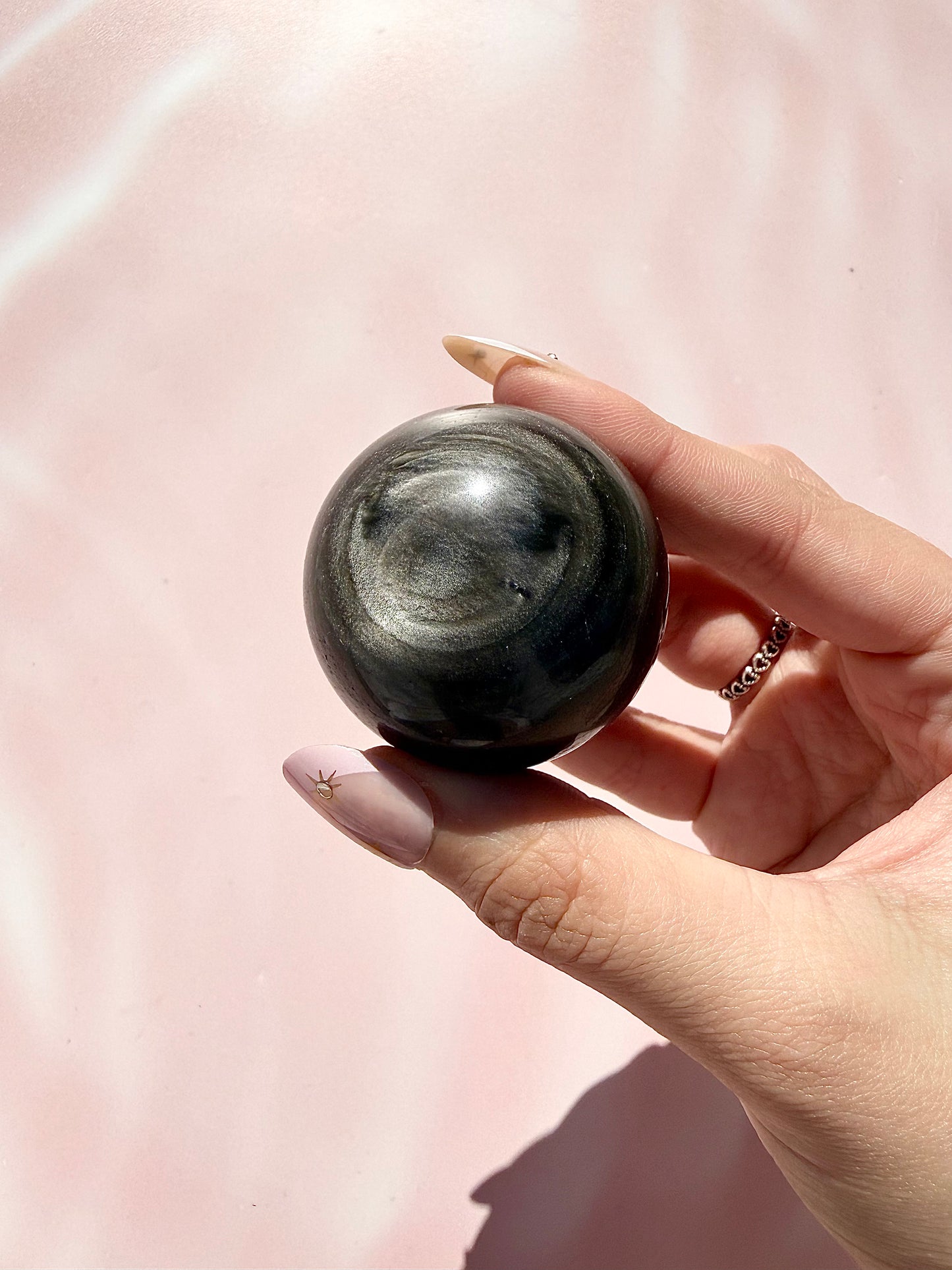 Silver Sheen Obsidian Sphere