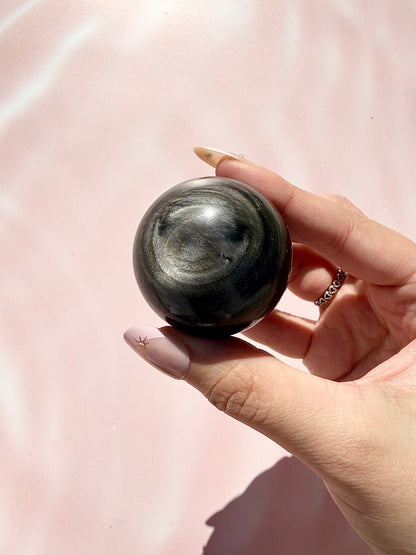 Silver Sheen Obsidian Sphere
