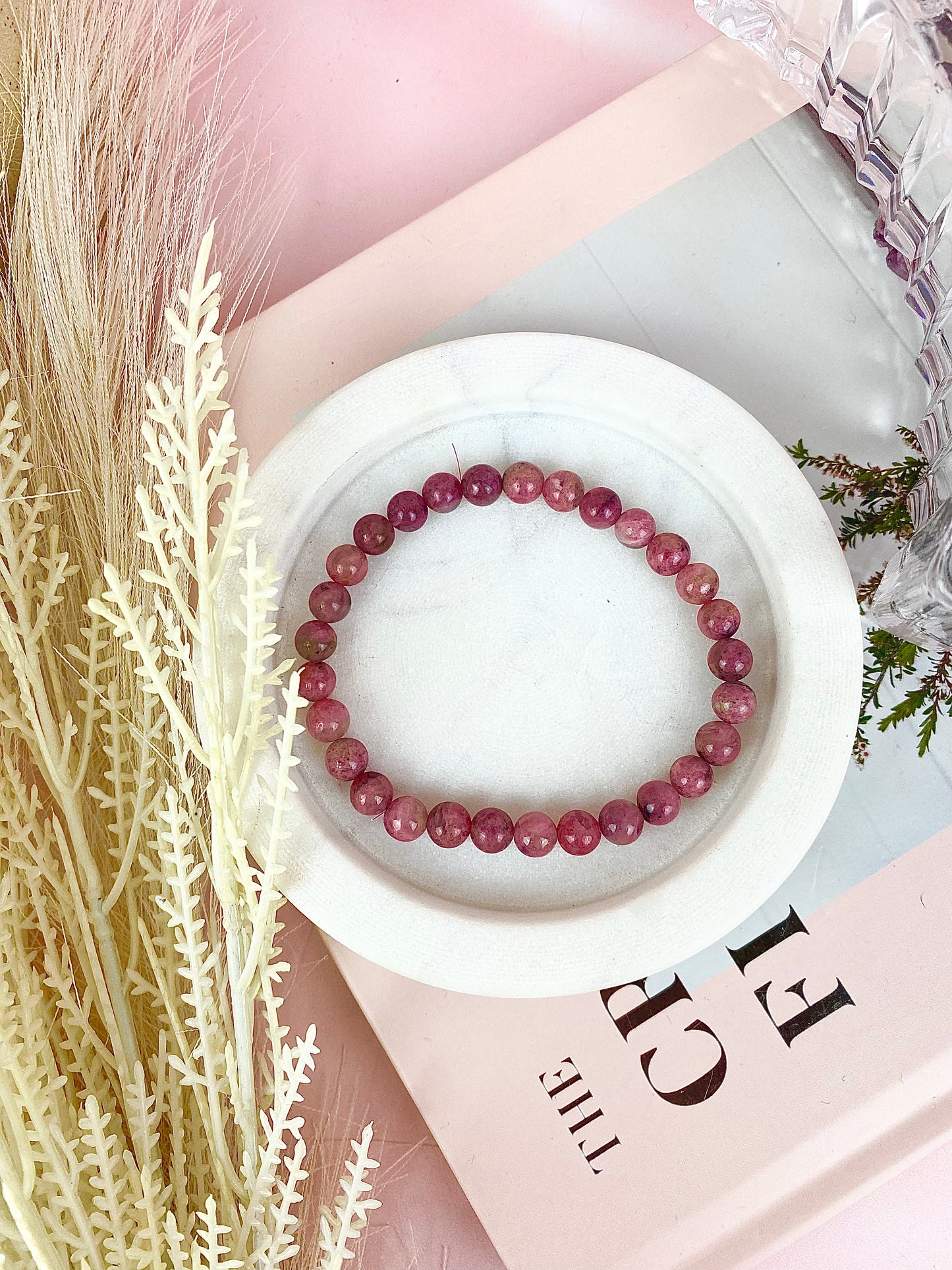 ♡ Ice Rhodonite Beaded Bracelet ♡