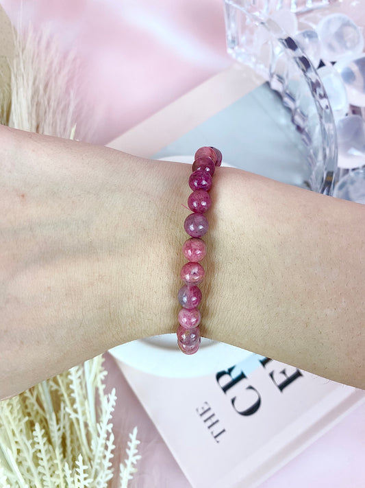 ♡ Ice Rhodonite Beaded Bracelet ♡