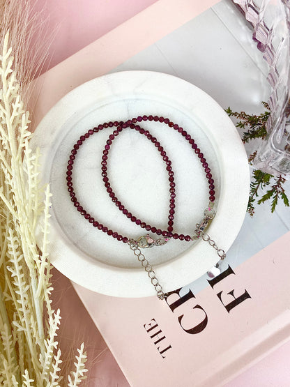 Garnet Faceted Chain Bracelets