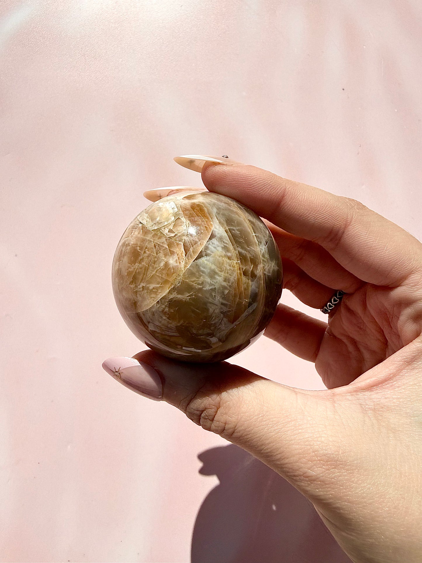 Peach Moonstone Sphere
