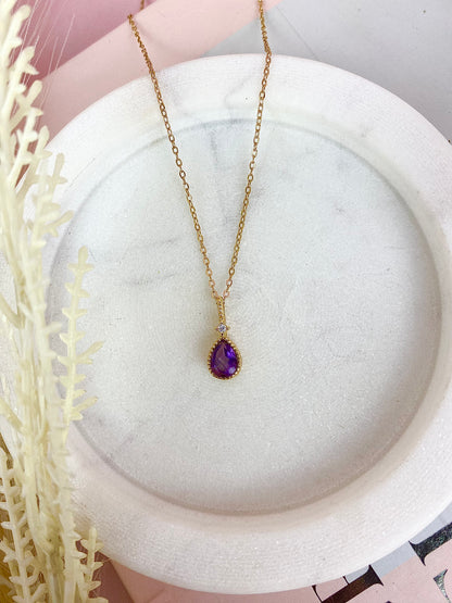 s925 Amethyst Gold Necklace