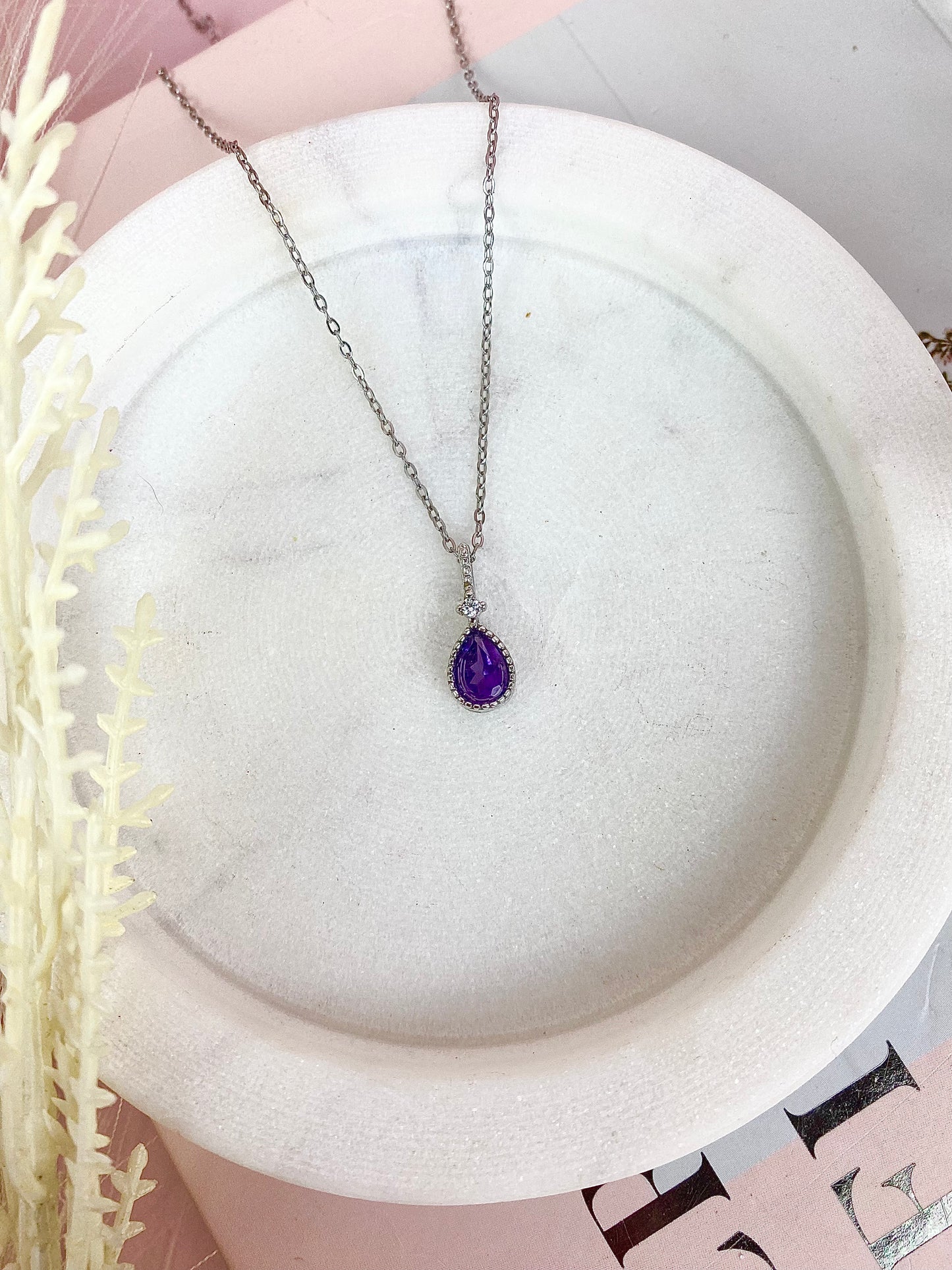 s925 Amethyst Silver Necklace