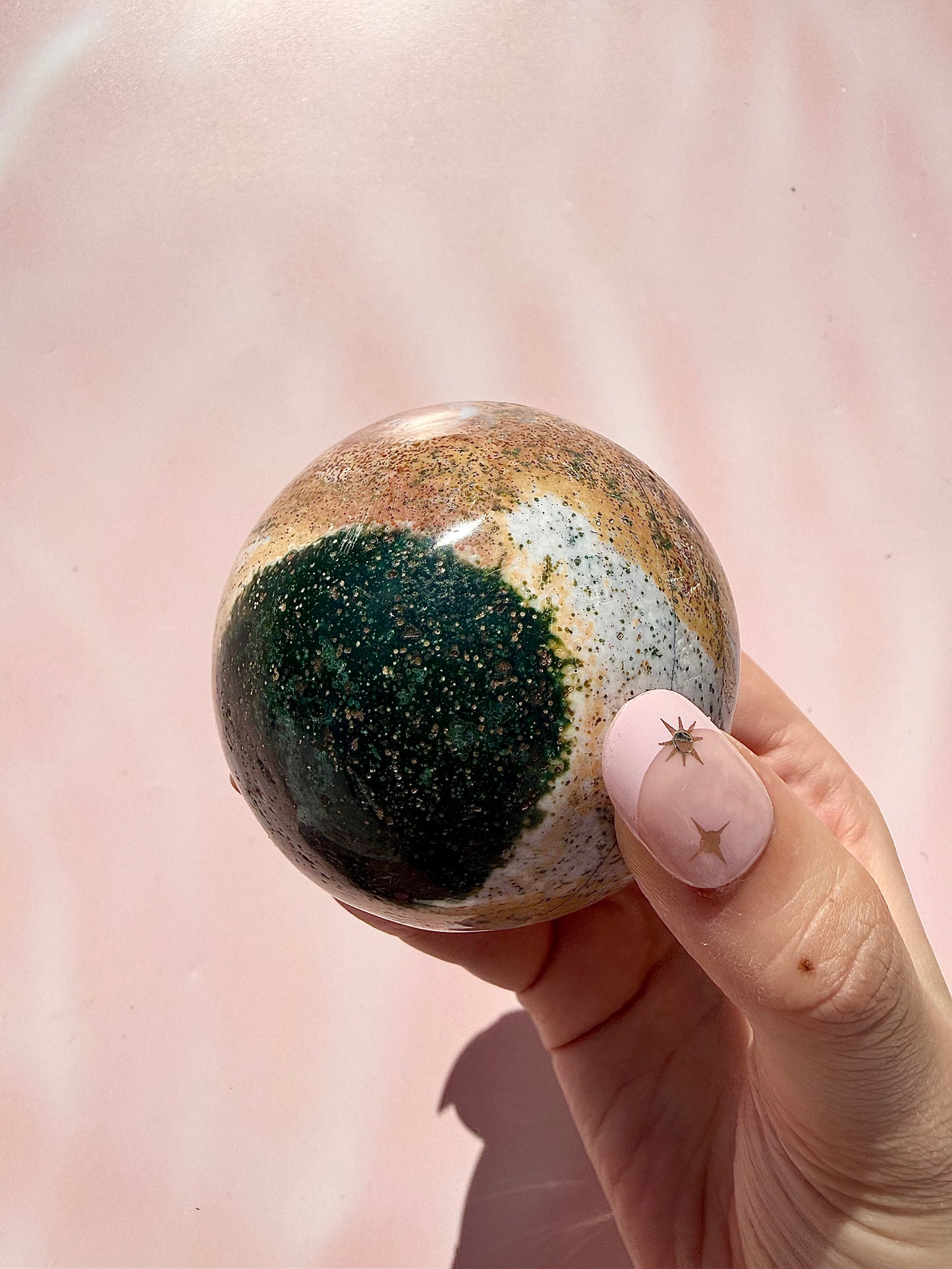 Ocean Jasper Sphere with Stand