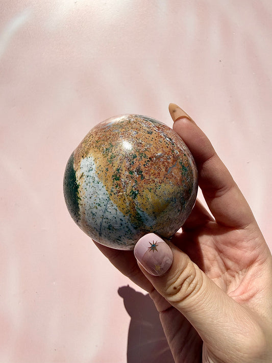 Ocean Jasper Sphere with Stand