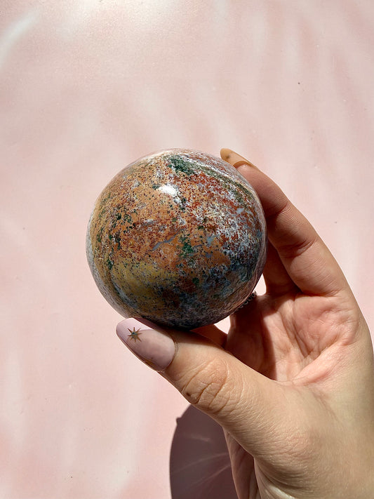 Ocean Jasper Sphere with Stand