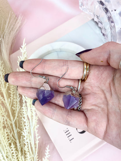 Raw Amethyst Earrings