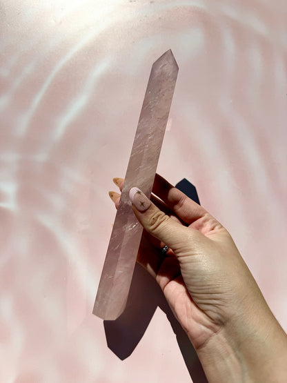 Rose Quartz Gemmy Tall Tower