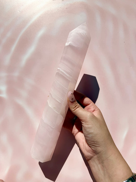Pink Mangano Calcite Huge Tower