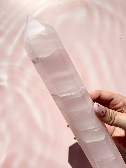 Pink Mangano Calcite Huge Tower