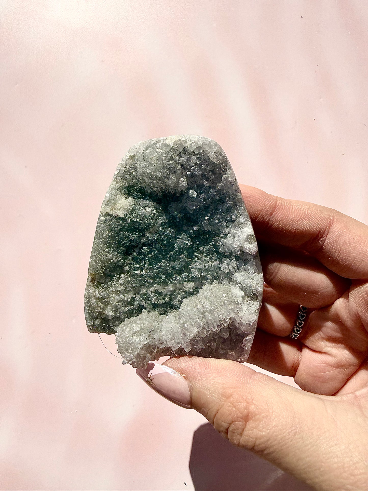 Green Amethyst Cutbase Cluster